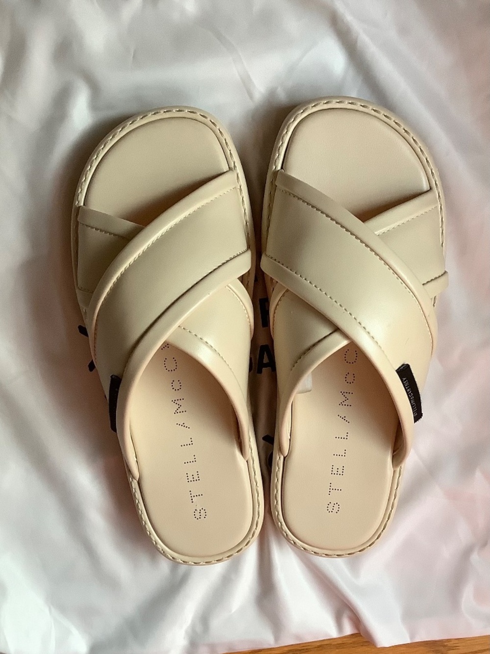 Stella McCartney Sneak-Elyse Platform Slide Sandals Cream SZ EU 38/ US 8 - Picture 3 of 16